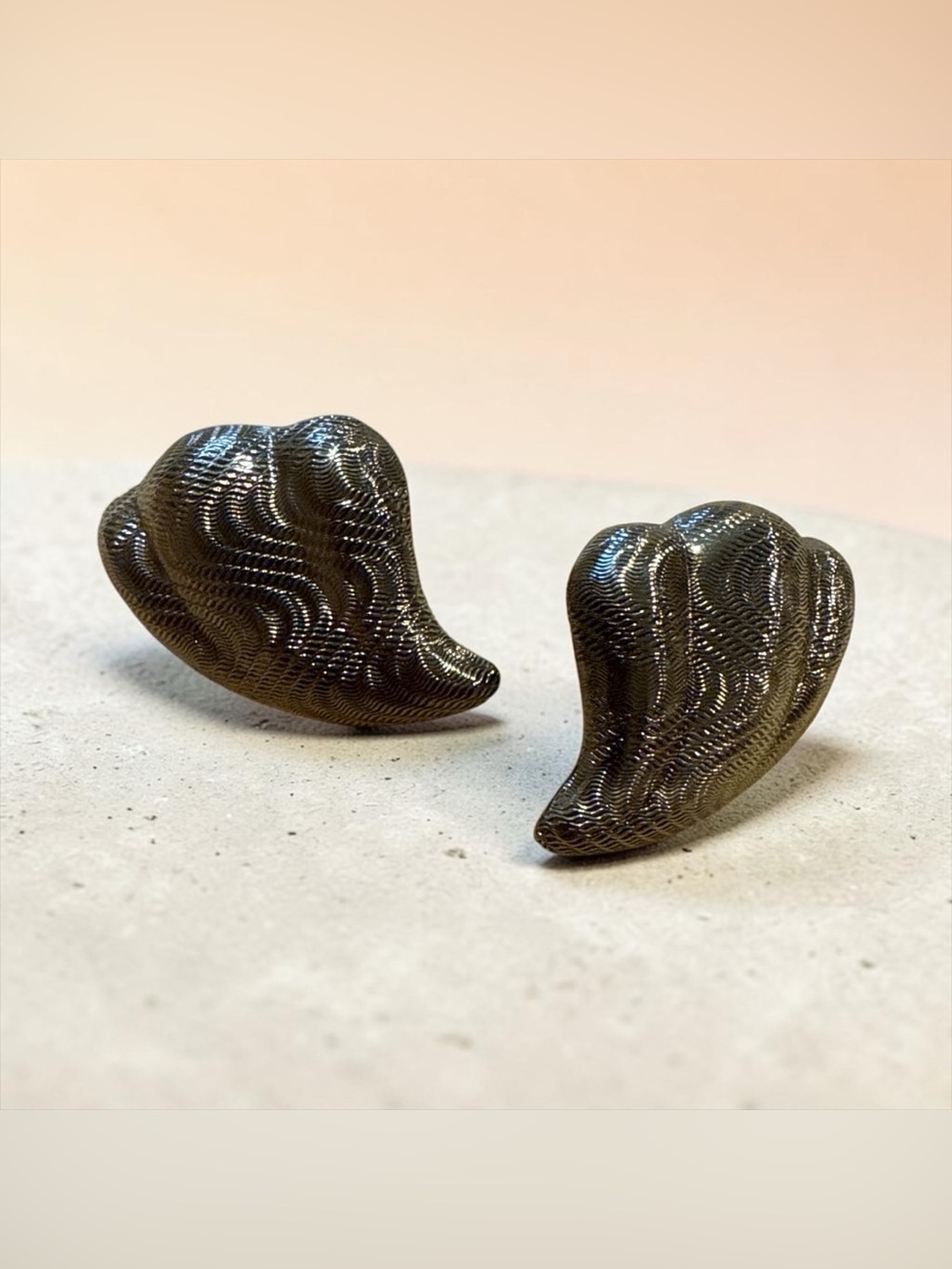 Sculpted Silver Wavy Post Earrings